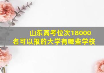 山东高考位次18000名可以报的大学有哪些学校