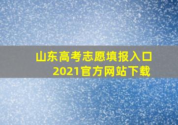 山东高考志愿填报入口2021官方网站下载