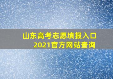 山东高考志愿填报入口2021官方网站查询