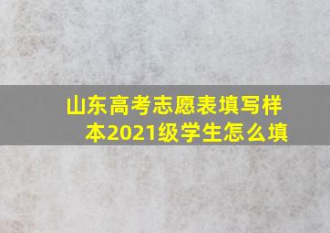 山东高考志愿表填写样本2021级学生怎么填