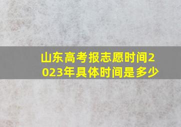 山东高考报志愿时间2023年具体时间是多少