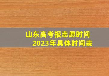 山东高考报志愿时间2023年具体时间表