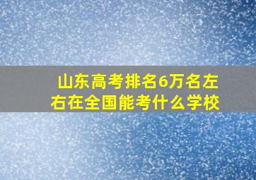 山东高考排名6万名左右在全国能考什么学校