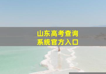 山东高考查询系统官方入口