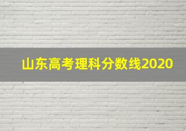 山东高考理科分数线2020