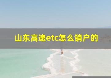 山东高速etc怎么销户的