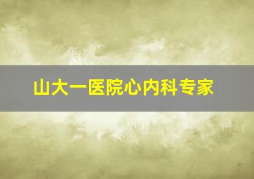 山大一医院心内科专家