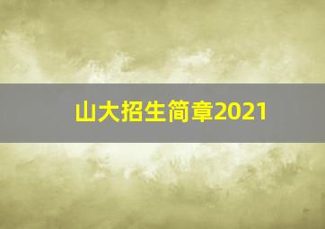 山大招生简章2021