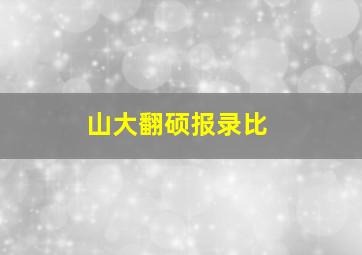 山大翻硕报录比