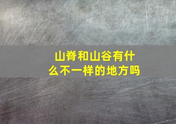 山脊和山谷有什么不一样的地方吗