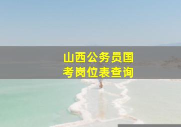 山西公务员国考岗位表查询