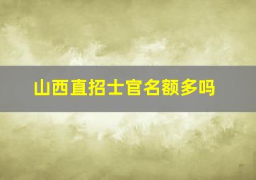 山西直招士官名额多吗