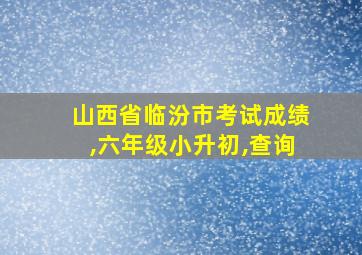 山西省临汾市考试成绩,六年级小升初,查询