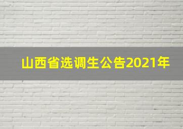 山西省选调生公告2021年