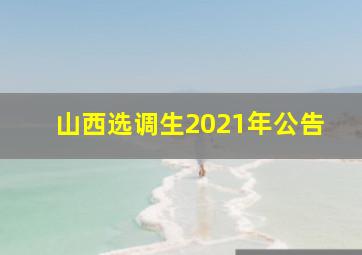 山西选调生2021年公告