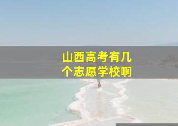 山西高考有几个志愿学校啊