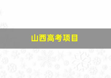 山西高考项目