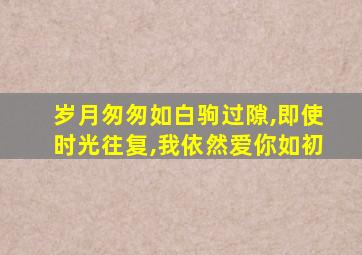 岁月匆匆如白驹过隙,即使时光往复,我依然爱你如初