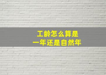 工龄怎么算是一年还是自然年