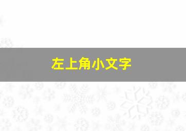 左上角小文字