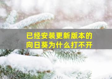 已经安装更新版本的向日葵为什么打不开