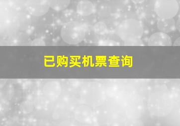 已购买机票查询