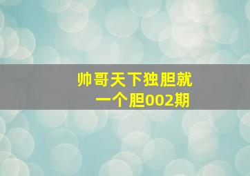 帅哥天下独胆就一个胆002期