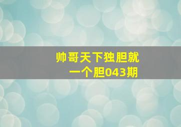 帅哥天下独胆就一个胆043期