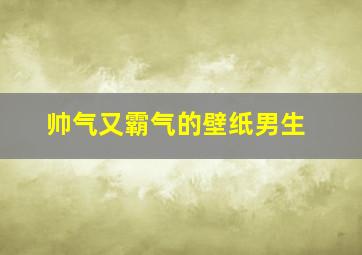 帅气又霸气的壁纸男生