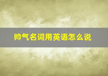 帅气名词用英语怎么说