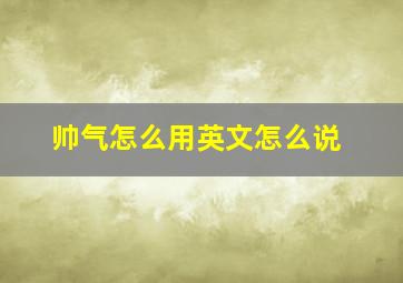 帅气怎么用英文怎么说