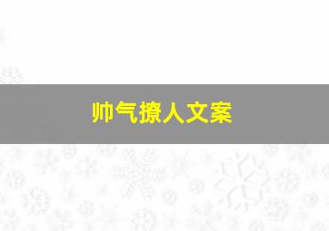 帅气撩人文案