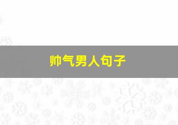 帅气男人句子