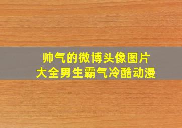 帅气的微博头像图片大全男生霸气冷酷动漫