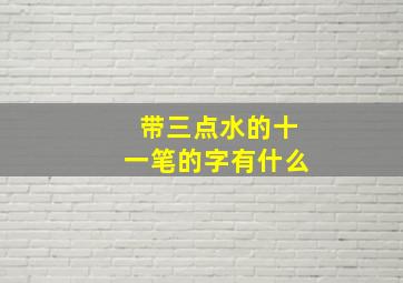 带三点水的十一笔的字有什么