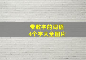 带数字的词语4个字大全图片