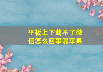 平板上下载不了微信怎么回事呢苹果