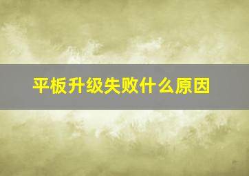 平板升级失败什么原因