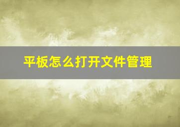 平板怎么打开文件管理