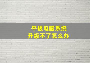 平板电脑系统升级不了怎么办