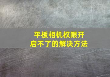 平板相机权限开启不了的解决方法