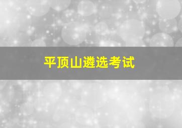 平顶山遴选考试