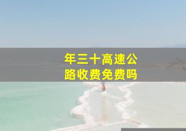 年三十高速公路收费免费吗