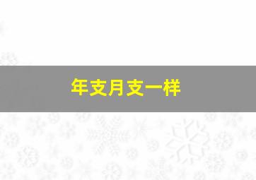 年支月支一样