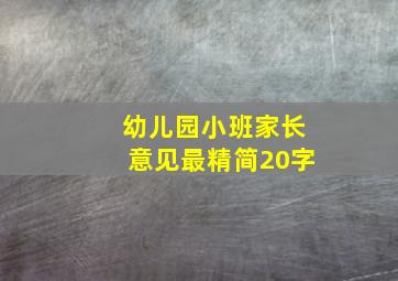 幼儿园小班家长意见最精简20字