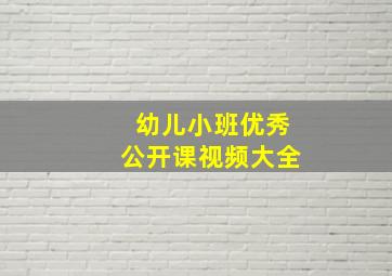 幼儿小班优秀公开课视频大全