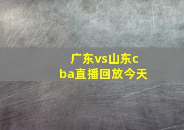 广东vs山东cba直播回放今天