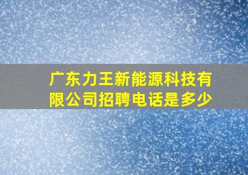 广东力王新能源科技有限公司招聘电话是多少