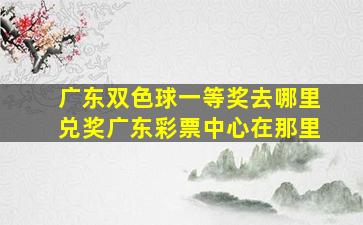 广东双色球一等奖去哪里兑奖广东彩票中心在那里