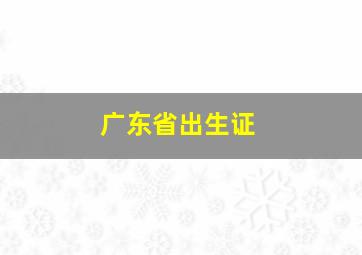 广东省出生证